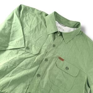 Orvis Classic Collection Short Sleeve Button Down M Green Mesh Lined Fishing